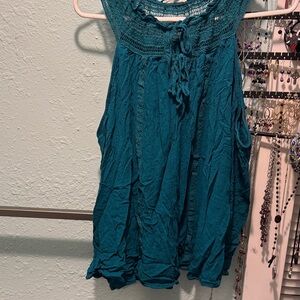 Maurices Teal Lace Detail Top